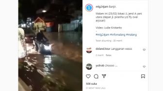 Viral Jalanan di Malang Terendam Banjir Setelah Hujan Deras Mengguyur Sore Ini, Warganet Sebut 12 Tahun Tak Ada Solusi