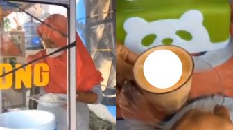Keren Banget! Ibu Penjual Nasi Rames Pinggir Jalan Sajikan Minuman Latte Art Bak Barista 'Pro', Begini Tampilan Kopinya