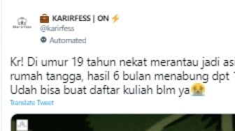 Nekat Merantau Jadi ART Demi Bisa Kuliah, Sender 19 Tahun ini Mampu Kumpulkan Uang Puluhan Juta Selama 6 Bulan