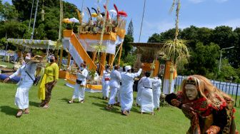 Suasana Upacara Tawur Agung Kesanga di Bali