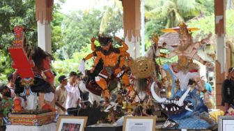 Pameran Ogoh-ogoh Mini Obati Kerinduan Pemuda Hindu di Mataram Setelah 3 Tahun Absen