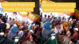Undang Pertunjukan Jaran Goyang di Pernikahan, Pengantin sampai Jatuh Diseruduk, Warganet: Momen Bahagia Malah Sedih