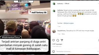 Heboh! Ibu-ibu Bapak-Bapak Antri di Mall Balikpapan Baru, Kota Minyak Diduga Alami Kelangkaan Minyak Goreng