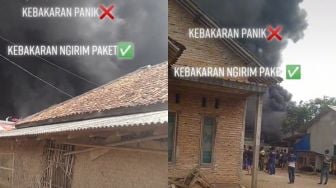 Viral Kurir Tetap Jalan Santai Antar Paket saat Ada Kebakaran Hebat, Warganet: Bintang 5 Deh!