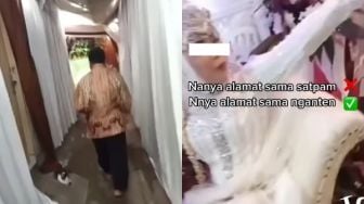 Rumah Penerima Tertutup Tenda Hajatan di Gang, Kurir Ini Santai Tanya Alamat ke Pengantin