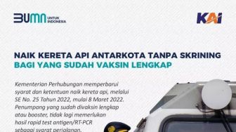 Pelanggan KA Rajabasa dan KA Kuala Stabas yang Sudah Vaksin Lengkap Tidak P