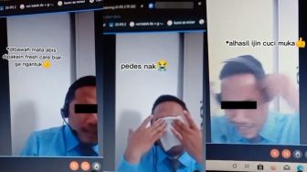 Guru Oles Bawah Mata Pakai Minyak Angin Demi Tahan Rasa Ngantuk, Ending Nangis Kepedesan Tuai Tawa Publik