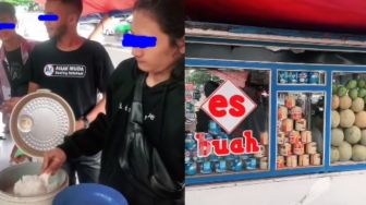 Tampil Beda, Viral Pemuda Makan Es Buah Pakai Nasi Tuai Perdebatan