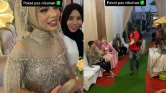 Didatangi Kurir di Pelaminan, Viral Pengantin Terima Paket di Hari Pernikahan