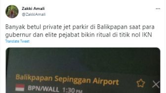 Geger, Banyak Jet Pribadi Diduga Milik Pejabat Parkir di Balikpapan Saat Ritual di Titik Nol IKN, Publik: 'Sederhana'