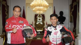 Rider PT AHM Jadi yang Termuda di Parade MotoGP, Presiden RI Dorong Agar Bisa Naik Kelas sampai Puncak