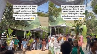 Definisi Jodoh di Depan Mata, Rumah Kedua Mempelai Pengantin Ini Berhadapan Tinggal Menyeberang