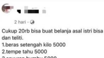 Viral Suami Cuma Beri Uang Rp20 Ribu untuk Belanja Istri, Warganet: Kalau Minyak Habis Gimana?