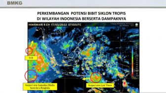 Bibit Siklon dan Dua Potensi Bibit Siklon Muncul di Sekitar Indonesia, Bisa Picu Cuaca Ekstrem