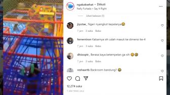 Bikin Panik, Wanita Ini Main Trampolin Jatuh Terjun ke Bawah, Warganet Sebut Turun Sampai Inti Bumi