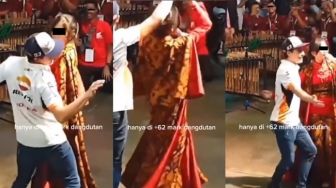 Viral Lagi Momen Marc Marquez Asyik Joget Dangdut bareng Biduan Cantik, Warganet: Fix Habis Balapan Gak Mau Pulang