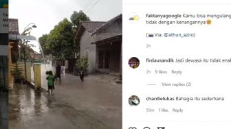 Viral Video Tiga Anak dan Seorang Pria Dewasa Main Air Hujan, Ingatan Netizen Dibawa Time Travel ke Masa Kecil nan Indah