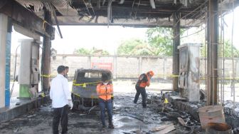 Selidiki Kasus Kebakaran di SPBU Bantuas Samarinda, Tim Puslabfor Surabaya Dilibatkan