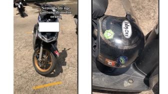 Rezeki Memang Tak Tertukar, Pria Ini Temukan Helm yang Hilang di Motor Orang Lain