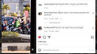 Viral! Kepergok Tak Pakai Helm, Kepala Pemuda Ini Dielus Hangat Sama Pak Polisi, Warganet: Mau Kemana Ganteng?