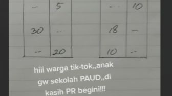 Viral Anak PAUD Dapat PR Matematika, Netizen: Saya Guru PAUD Tapi Saya Juga Bingung Bun