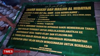 Polemik Masjid Al Hidayah Banyuwangi Kembali Memanas, Ahli Waris Sebut Masjid Bukan untuk Muhammadiyah