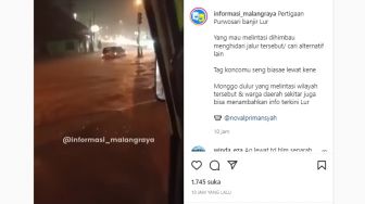 Viral Malang Banjir Parah Rendam dan Macetkan Jalanan, Laju Mobil Sampai Seperti Ini