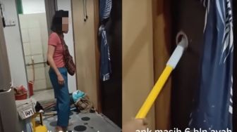 Anak Baru 6 Bulan, Wanita Ngamuk Dobrak Pintu Pakai Ulekan, Diduga Mantan Suami Bersama Perempuan Lain di Kamar