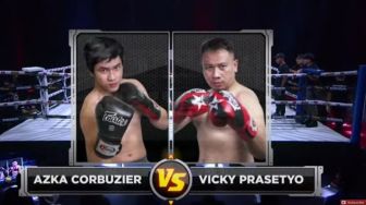 Vicky Prasetyo Menyerah, Azka Corbuzier Menang TKO di Ronde 2