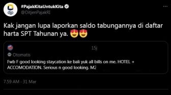 Viral Netizen Cari Partner 'Staycation' Sambil Pamer Tabungan, Auto Minder Dicolek Ditjen Pajak