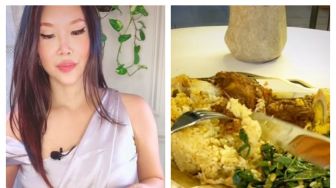 Viral Wanita Makan Nasi Padang Pakai Pisau dan Garpu, Publik Heran: Kalau Sahur Keburu Maghrib