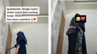 Sambut Suami Pulang Kerja, Wanita Ini Langsung Dapat Kecupan Mesra, Publik Dibikin Baper