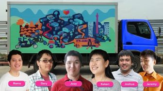 Seniman dengan Gangguan Spektrum Autisme Hias Kendaraan Logistik Lazada