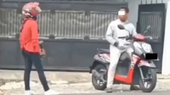 Diduga Bertengkar, Seorang Pria Banting Motor dan Tinggalkan Pacar di Pinggir Jalan, Publik Ngelus Dada