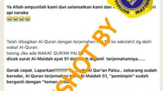 CEK FAKTA: Geger Pesan Berantai Pembagian Al Quran dengan Terjemahan Palsu Al-Maidah Ayat 51, Benarkah?