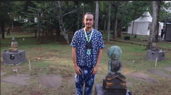 Dwi Sasono Pamer Tiga Patung Budha  di Art Jakarta Gardens, Ternyata Punya Makna Mendalam