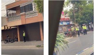 Aksi Kocak Emak-Emak Naik Motor Saat Lihat Razia di Jalan, Mendadak Belok dan Parkir di Depan Toko