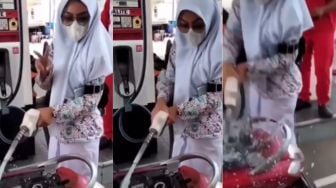 Bensin Tumpah-tumpah Gegara Aksi Gadis Berpose Isi Sendiri saat Direkam di SPBU, Warganet: Kebanyakan Gaya