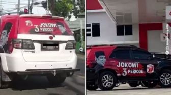 Gempar! Ada Branding Mobil Mewah Bertuliskan Jokowi 3 Periode, Publik Heran: Dah Tau Salah, Si Paling Pede