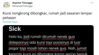 Kursi Depan Rumah Dibongkar Gegara Buat Nongkrong sampai Berisik, Rumah Malah Jadi Sasaran Petasan