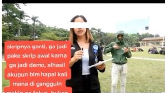 Curhat Wanita Kesal Diganggu Pemuda saat Meliput Aksi Demo, Harus Take Video Berulang Kali, Warganet Berdebat
