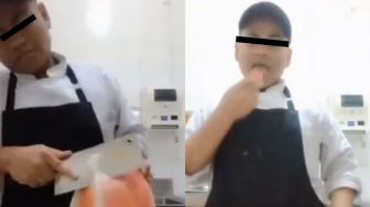 Momen Kocak Pria Terlalu Semangat Bekerja, Santai Makan sampai Lupa Lagi Puasa, Warganet: Rejeki Banget