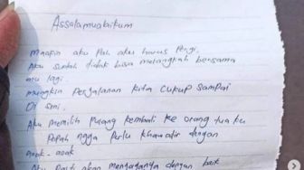 Sedih, Driver Ojol Pulang Kerja Temukan Surat Perpisahan Istri yang Minggat: Maafin Aku Harus Pergi Pah...