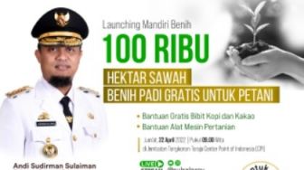 Gubernur Sulsel Siap Salurkan Benih Unggul Gratis Untuk 100 Ribu Hektar Sawah