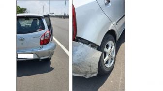 Toyota Agya Hilang Kendali secara Misterius di Tol Usai Melaju 100 Km/Jam, Pemobil Sebut Ban Mobil Jadi Sebabnya