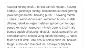 Nasi Goreng Pesanannya Kurang Enak, Pelanggan Ini Kasih Komplain Sekaligus Bagi Resep yang Enak ke Pemilik Warung