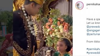 Viral Pengantin Pria Lakukan Aksi Usil Saat Prosesi Sungkeman, Netizen: Bocilnya Sampai Salting