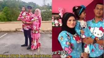 Viral Satu Keluarga Sejak Lebaran 2016 Selalu Pakai Baju Motif Hello Kitty, Ternyata Ini Alasannya
