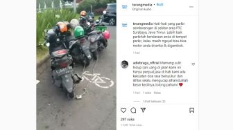 Viral Video Sejumlah Motor Parkir Liar Dirantai dan Digembok di Surabaya