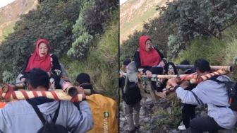 Biasa Jualan di Puncak Gunung, Mbok Yem Ditandu untuk Pulang Lebaran Bersama Keluarga, Warganet: Legend Lawu